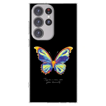 Picasee Samsung Galaxy S23 Ultra 5G Hülle - Transparentes Silikon - Diamanty Black