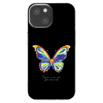 Picasee Apple iPhone 15 Hülle - Transparentes Silikon - Diamanty Black