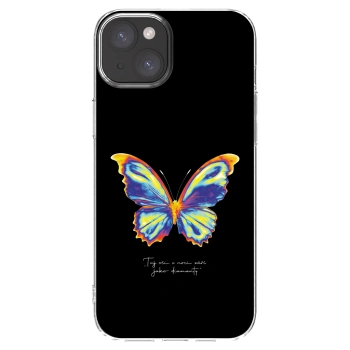 Picasee Apple iPhone 15 Plus Hülle - Transparentes Silikon - Diamanty Black