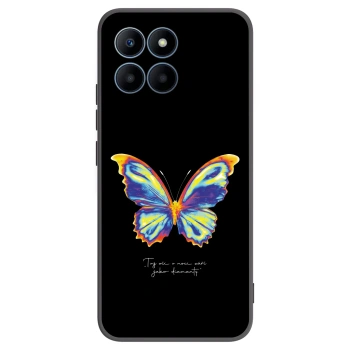 Picasee Honor 70 Lite Hülle - Schwarzes Silikon - Diamanty Black