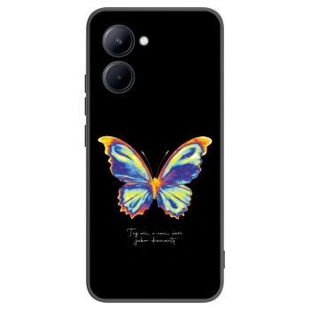 Picasee Realme C33 (2023) Hülle - Schwarzes Silikon - Diamanty Black