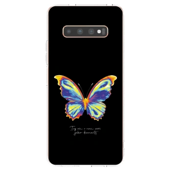Picasee Samsung Galaxy S10 Plus G975 Hülle - Transparentes Silikon - Diamanty Black