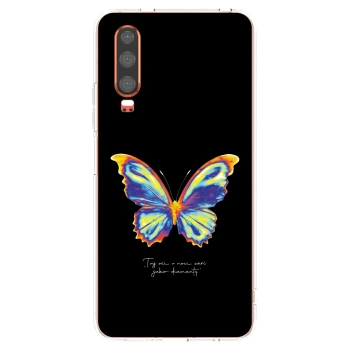 Picasee Huawei P30 Hülle - Transparentes Silikon - Diamanty Black