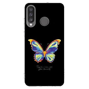 Picasee Huawei P30 Lite Hülle - Transparentes Silikon - Diamanty Black