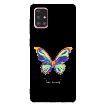 Picasee Samsung Galaxy A71 A715F Hülle - Transparentes Silikon - Diamanty Black