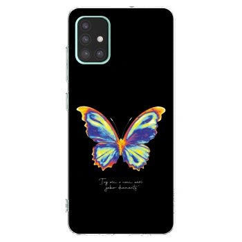 Picasee Samsung Galaxy A51 A515F Hülle - Transparentes Silikon - Diamanty Black
