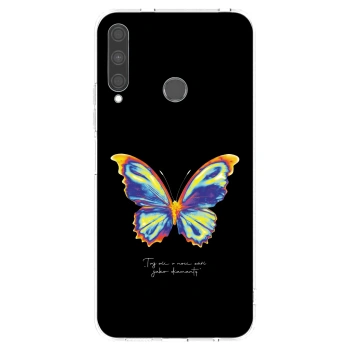 Picasee Huawei P40 Lite E Hülle - Transparentes Silikon - Diamanty Black
