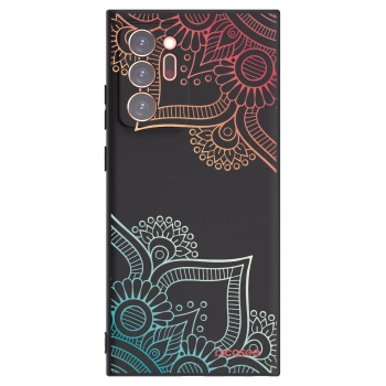 Picasee Samsung Galaxy Note 20 Ultra Hülle - Schwarzes Silikon - Blumenmuster
