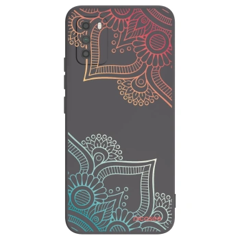Picasee Xiaomi Poco M3 Hülle - Schwarzes Silikon - Blumenmuster