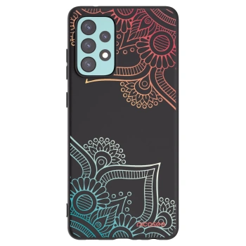 Picasee Samsung Galaxy A72 A725F Hülle - Schwarzes Silikon - Blumenmuster
