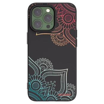 Picasee Apple iPhone 13 Pro Hülle - Schwarzes Silikon - Blumenmuster