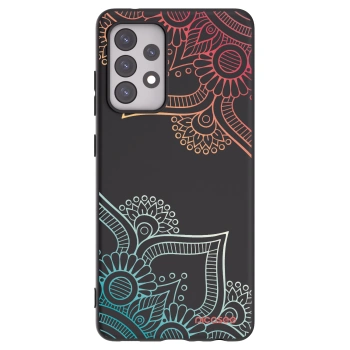 Picasee Samsung Galaxy A52s 5G A528B Hülle - Schwarzes Silikon - Blumenmuster