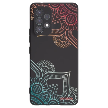 Picasee Samsung Galaxy A53 5G A536 Hülle - Schwarzes Silikon - Blumenmuster