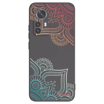 Picasee Xiaomi 12 Pro Hülle - Schwarzes Silikon - Blumenmuster