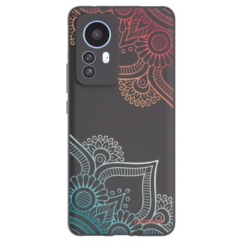 Picasee Xiaomi 12T Pro Hülle - Schwarzes Silikon - Blumenmuster