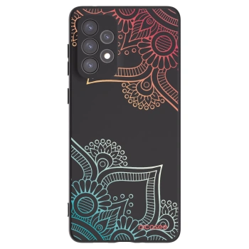 Picasee Samsung Galaxy A73 5G Hülle - Schwarzes Silikon - Blumenmuster
