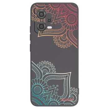 Picasee Xiaomi Poco X5 Hülle - Schwarzes Silikon - Blumenmuster