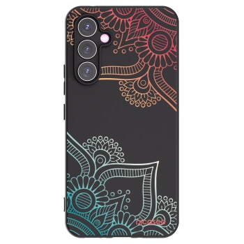 Picasee Samsung Galaxy A54 5G A546B Hülle - Schwarzes Silikon - Blumenmuster