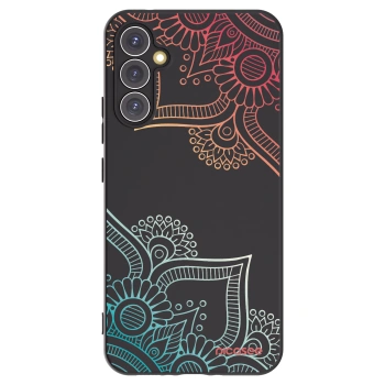 Picasee Samsung Galaxy A34 5G A346B Hülle - Schwarzes Silikon - Blumenmuster