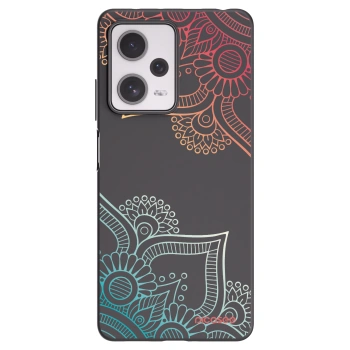 Picasee Xiaomi Redmi Note 12 Pro+ 5G Hülle - Schwarzes Silikon - Blumenmuster