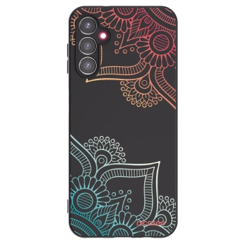 Picasee Samsung Galaxy A14 5G A146P Hülle - Schwarzes Silikon - Blumenmuster