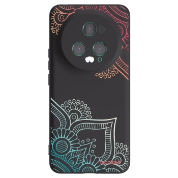 Picasee Honor Magic5 Pro Hülle - Schwarzes Silikon - Blumenmuster