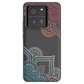 Picasee Xiaomi 13T Hülle - Schwarzes Silikon - Blumenmuster