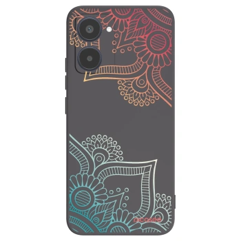 Picasee Realme 10 4G Hülle - Schwarzes Silikon - Blumenmuster