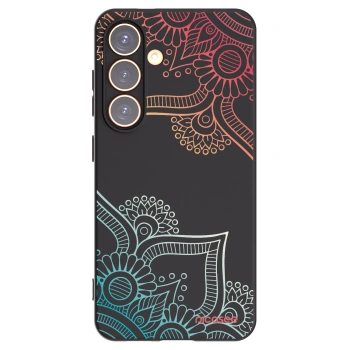 Picasee Samsung Galaxy S24 S921B 5G Hülle - Schwarzes Silikon - Blumenmuster