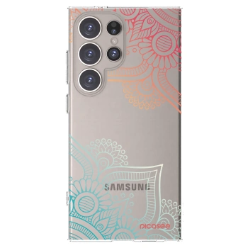 Picasee Samsung Galaxy S24 Ultra S928B 5G Hülle - Transparentes Silikon - Blumenmuster