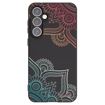 Picasee Samsung Galaxy S23 FE S711B Hülle - Schwarzes Silikon - Blumenmuster