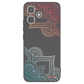 Picasee Xiaomi Redmi 12 5G Hülle - Schwarzes Silikon - Blumenmuster