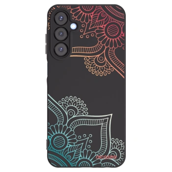 Picasee Samsung Galaxy A25 A256B 5G Hülle - Schwarzes Silikon - Blumenmuster