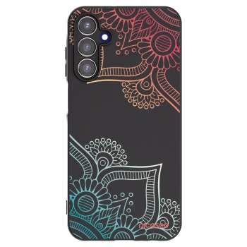Picasee Samsung Galaxy A15 A155F 4G Hülle - Schwarzes Silikon - Blumenmuster
