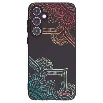 Picasee Samsung Galaxy A35 5G A356B Hülle - Schwarzes Silikon - Blumenmuster