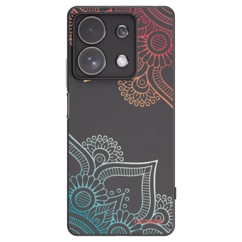 Picasee Xiaomi Redmi Note 13 Pro 4G Hülle - Schwarzes Silikon - Blumenmuster
