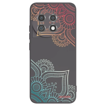 Picasee OnePlus 11 5G Hülle - Schwarzes Silikon - Blumenmuster