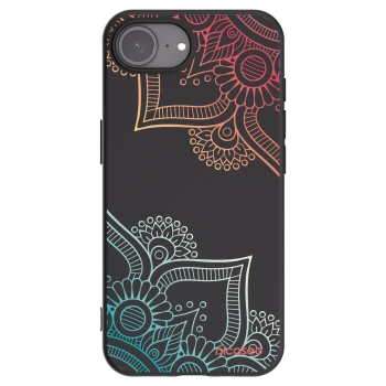 Picasee Apple iPhone 16e Hülle - Schwarzes Silikon - Blumenmuster