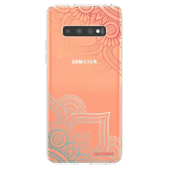 Picasee Samsung Galaxy S10 Plus G975 Hülle - Transparentes Silikon - Blumenmuster