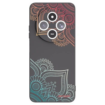 Picasee Xiaomi Redmi 14C Hülle - Schwarzes Silikon - Blumenmuster