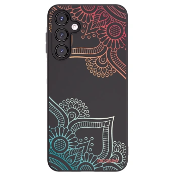 Picasee Samsung Galaxy A16 5G Hülle - Schwarzes Silikon - Blumenmuster