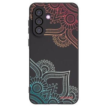 Picasee Samsung Galaxy A56 5G A566B Hülle - Schwarzes Silikon - Blumenmuster