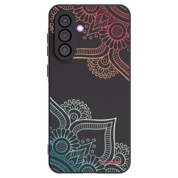 Picasee Samsung Galaxy A36 5G Hülle - Schwarzes Silikon - Blumenmuster