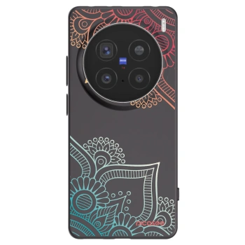 Picasee Vivo X200 Pro Hülle - Schwarzes Silikon - Blumenmuster