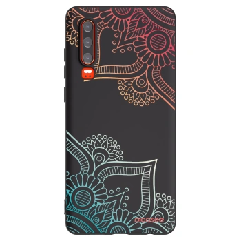 Picasee Huawei P30 Hülle - Schwarzes Silikon - Blumenmuster