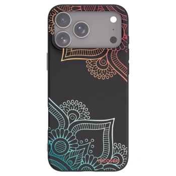 Picasee Apple iPhone 17 Pro Max Hülle - Schwarzes Silikon - Blumenmuster