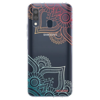 Picasee Samsung Galaxy A40 A405F Hülle - Transparentes Silikon - Blumenmuster