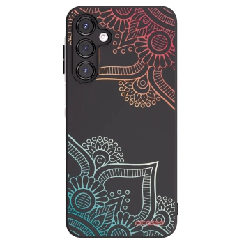 Picasee Samsung Galaxy A16 4G Hülle - Schwarzes Silikon - Blumenmuster