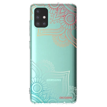Picasee Samsung Galaxy A51 A515F Hülle - Transparentes Silikon - Blumenmuster