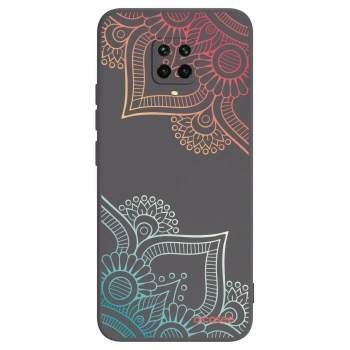 Picasee Xiaomi Redmi Note 9S Hülle - Schwarzes Silikon - Blumenmuster